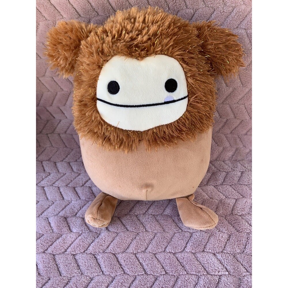 Squishmallow Kellytoy Plush Benny The Brown Big Foot Yeti 8” Glittery Hair